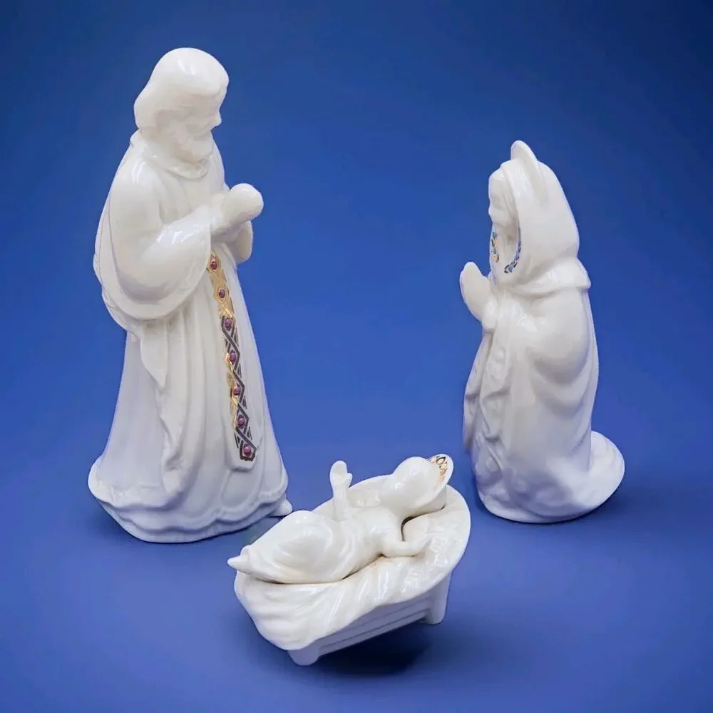 Lenox China Jewels Nativity Holy Family Joseph Mary Baby Jesus VTG 1993